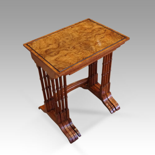 Edwardian walnut quartetto nest of tables closed angle