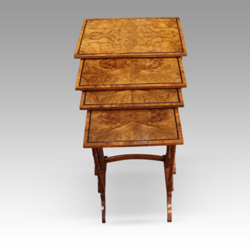 Edwardian walnut quartetto nest of tables front