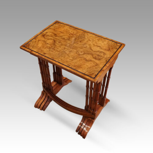 Edwardian walnut quartetto nest of tables rear