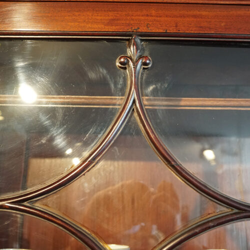 George III mahogany breakfront bookcase glazing bar