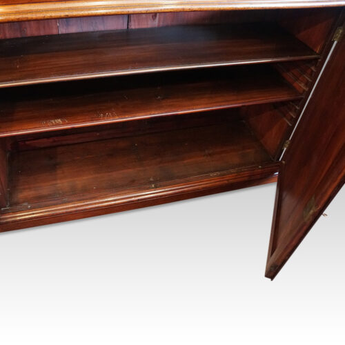 George III mahogany breakfront bookcase middle interior