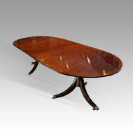 George VI twin pillar dining table with cross-banding