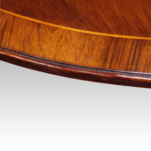Georgian style twin pillar dining table with cross-banding rosewood