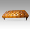Large deep buttoned leather stool