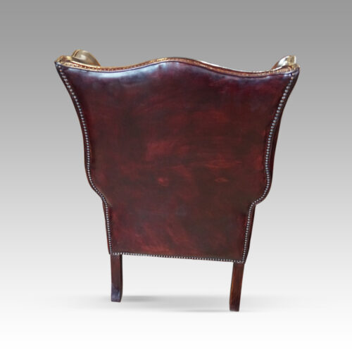 Leather wing chair rear