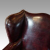 Leather wing chair rear wing