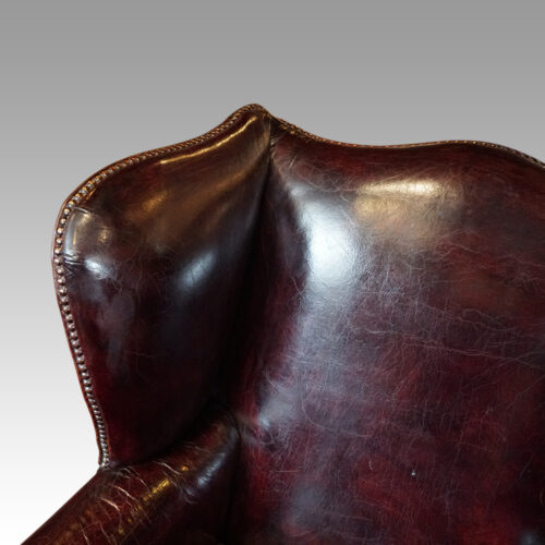 Leather wing chair rear wing