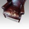 Leather wing chair seat