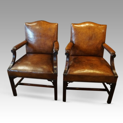 Pair of mahogany Gainsborough chairs
