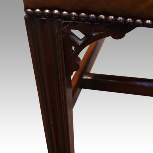 Pair of mahogany Gainsborough chairs fret bracket