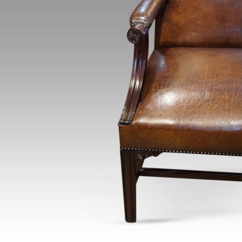 Pair of mahogany Gainsborough chairs front leg