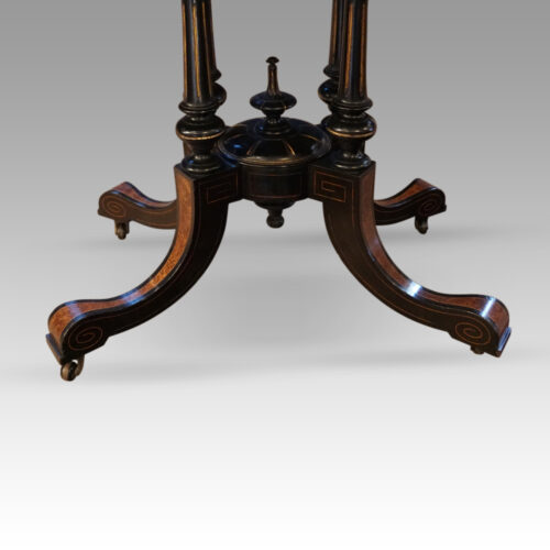Victorian ebonised card table base