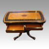 Victorian ebonised card table drawers open