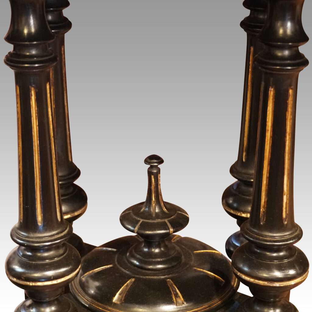 Victorian ebonised card table finial