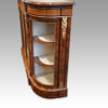 Victorian walnut display cabinet end view
