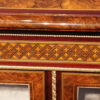 Victorian walnut display cabinet inlay frieze