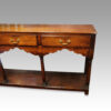 Antique oak turned leg dresser base end drawer