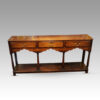 Antique oak turned leg dresser base front view