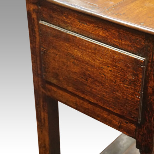 Antique oak turned leg dresser base panel detail