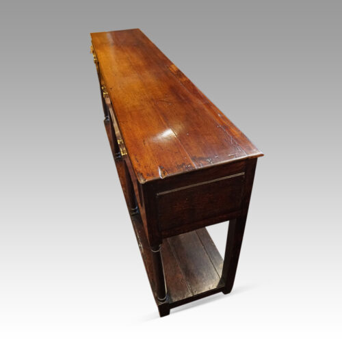 Antique oak turned leg dresser base top
