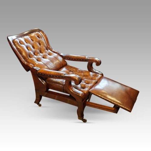 Antique reclining library chair