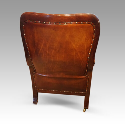 Antique reclining library chair rear