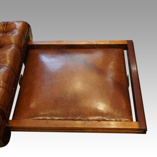 Antique reclining library chair stool storage