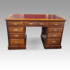 Edwardian walnut Maple & co pedestal desk front