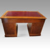 Edwardian walnut Maple & co pedestal desk rear