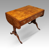 George V burr walnut sofa table angle