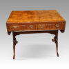 George V burr walnut sofa table flaps down