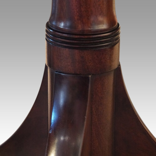 George V mahogany twin pillar dining table base detail
