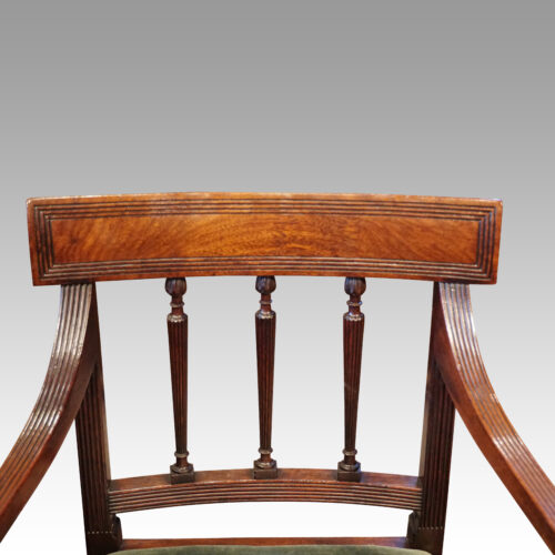 Set of 10 Regency dining chairs armchair back