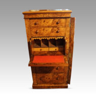 Victorian burr walnut Wellington chest secretaire