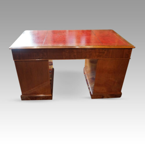 Victorian mahogany pedestal desk rear