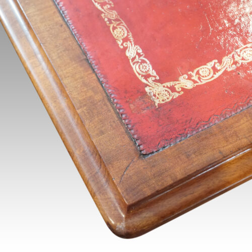 Victorian mahogany pedestal desk tooling