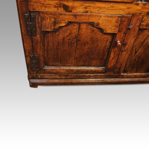 Antique oak cupboard dresser base door detail