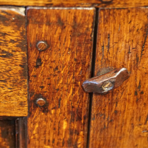 Antique oak cupboard dresser base dowels