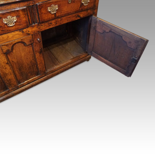 Antique oak cupboard dresser base interior