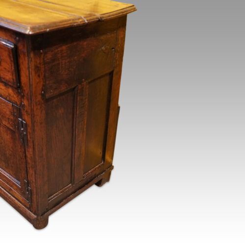 Antique oak cupboard dresser base panelled end