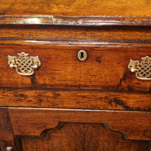 Antique oak cupboard dresser base centre drawer
