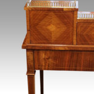 Edwardian walnut bon heur du jour back detail