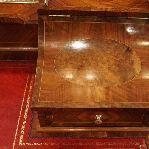 Edwardian walnut bon heur du jour lid