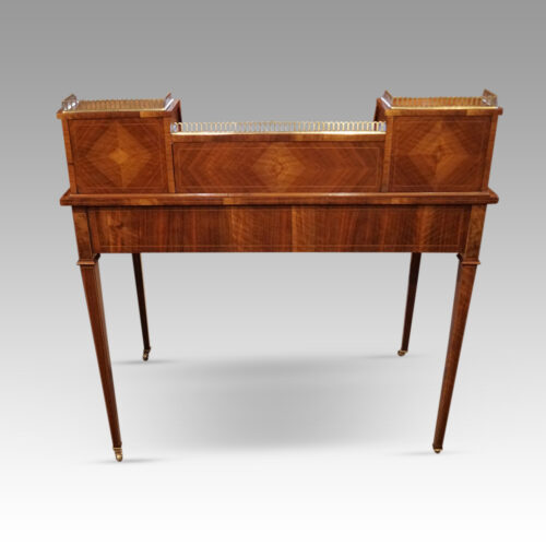 Edwardian walnut bon heur du jour rear