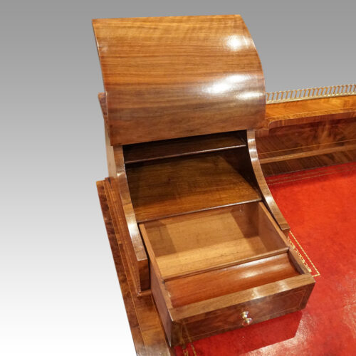 Edwardian walnut bon heur du jour stationery box interior