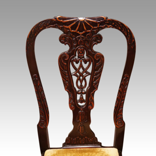 George I style 8 dining chairs back detail