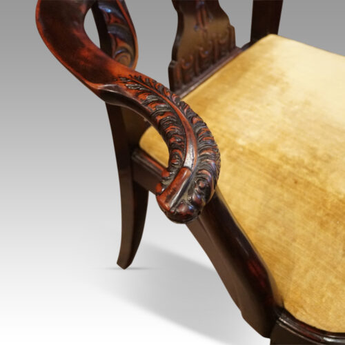 George I style 8 dining chairs top of arm