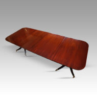 George V mahogany twin pillar dining table