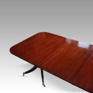 George V mahogany twin pillar dining table angle
