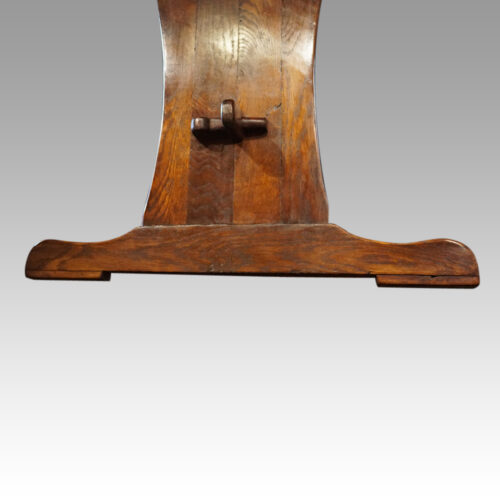 Large oak refectory table end support